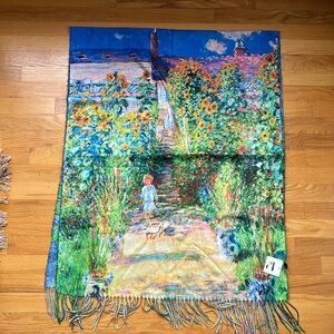 The Artist's Garden at Vetheuil Fringe Scarf
